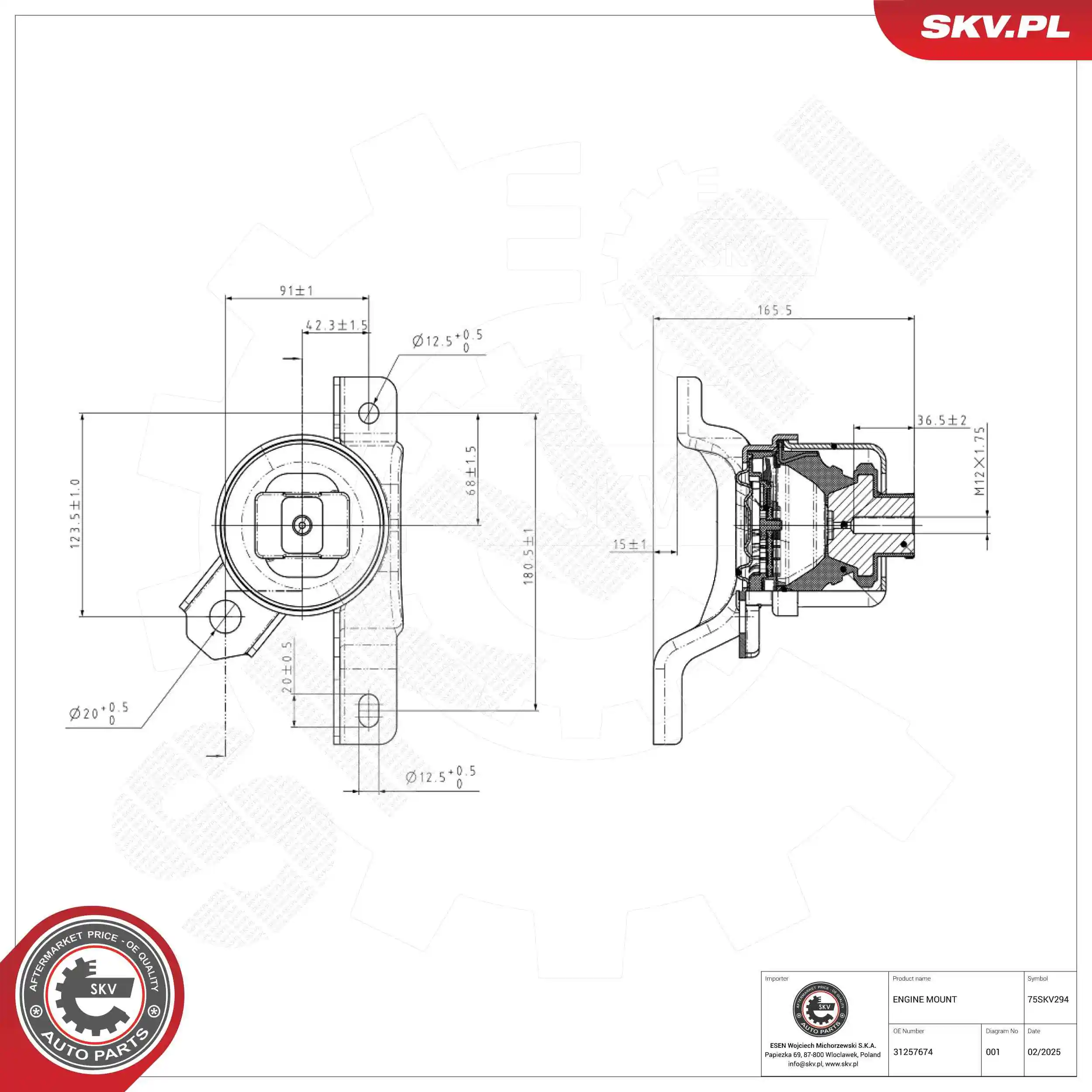 Mounting, engine